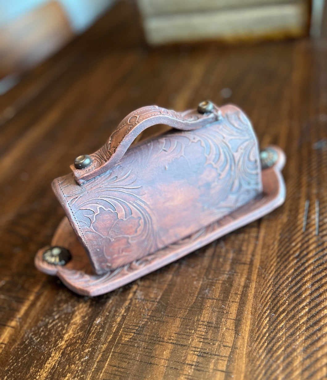 Embossed Leather Butter Dish #1 - Shipping Included!