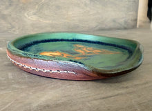 Load image into Gallery viewer, Woman Cutting Horse Spoon Rest in High Desert Turquoise - Shipping Included