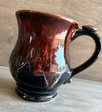 Load image into Gallery viewer, Cutting Horse Mug - Red and Black (discounted due to glaze dripping too low)- Shipping Included