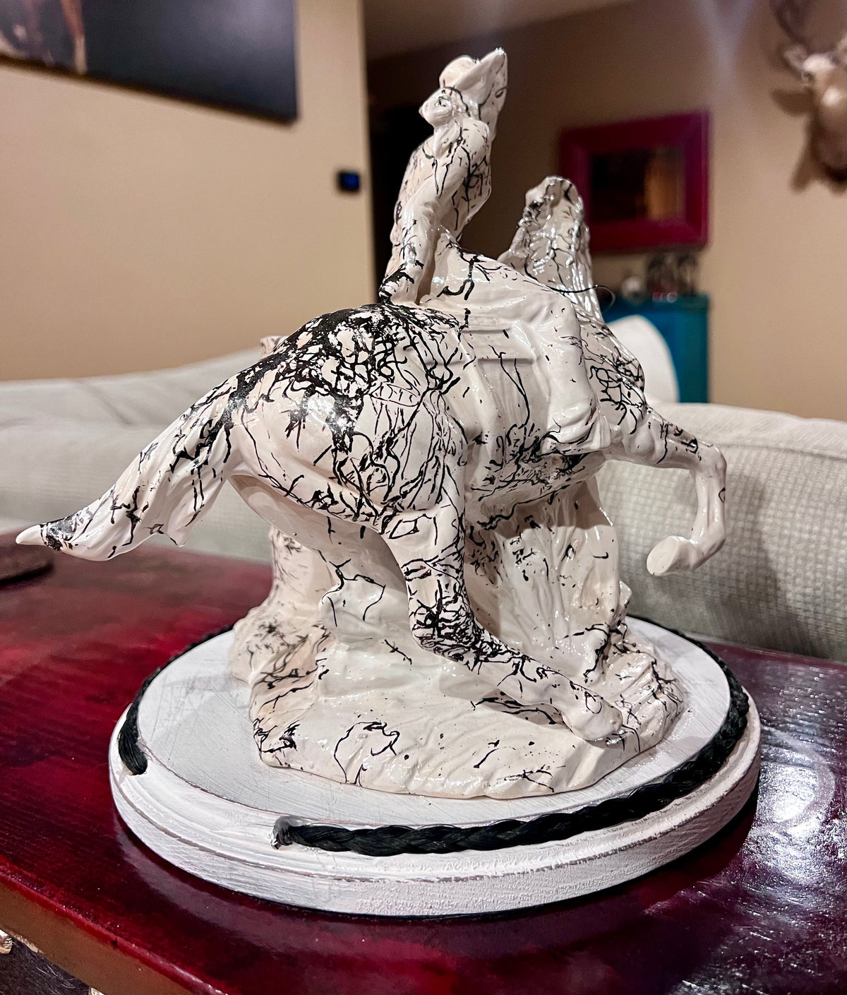 Custom Horse Hair Barrel Racer Statue