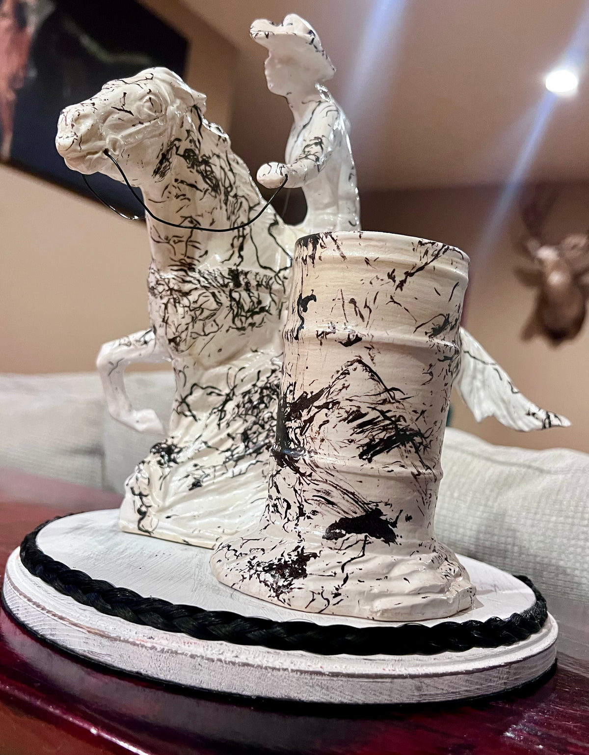 Custom Horse Hair Barrel Racer Statue