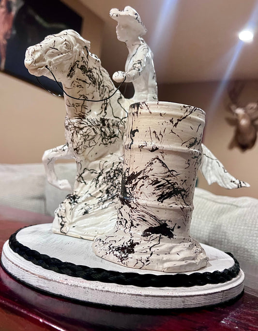 Custom Horse Hair Barrel Racer Statue