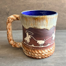Load image into Gallery viewer, Team Roping Mug (blue interior) - Shipping Included