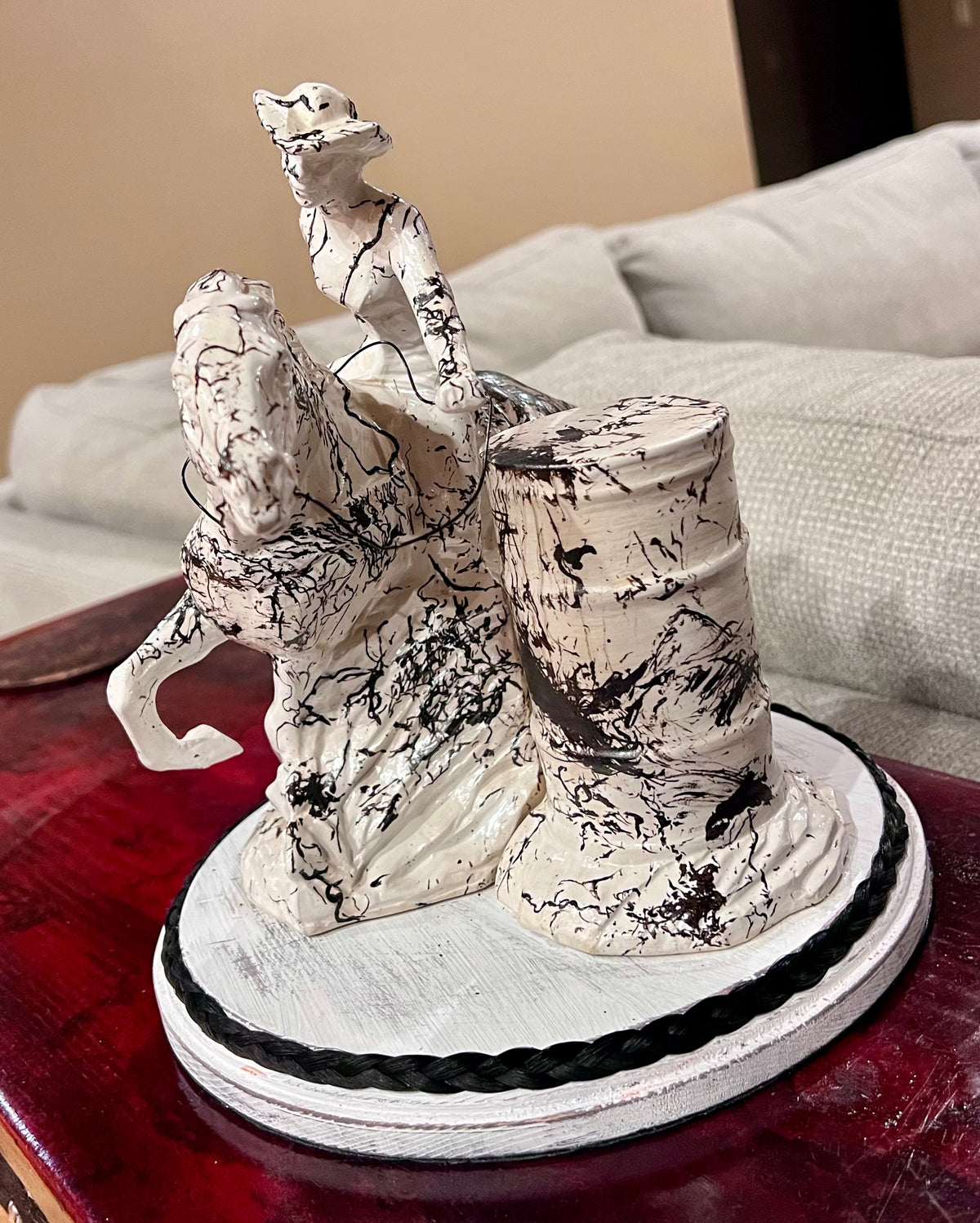 Custom Horse Hair Barrel Racer Statue