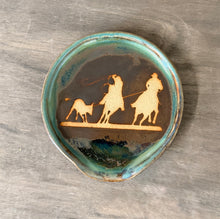 Load image into Gallery viewer, Team Roping Spoon Rest in Patina Steel - Shipping Included