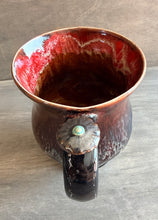 Load image into Gallery viewer, Cutting Horse Mug - Red and Black (discounted due to glaze dripping too low)- Shipping Included