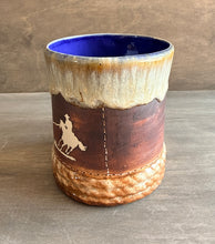 Load image into Gallery viewer, Team Roping Mug (blue interior) - Shipping Included
