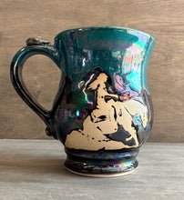 Load image into Gallery viewer, Reining Horse Mug - Turquoise and Outlaw Obsidian - Shipping Included