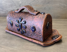 Load image into Gallery viewer, Purple Stones Western Style Butter Dish real WHITE GOLD luster - Shipping Included