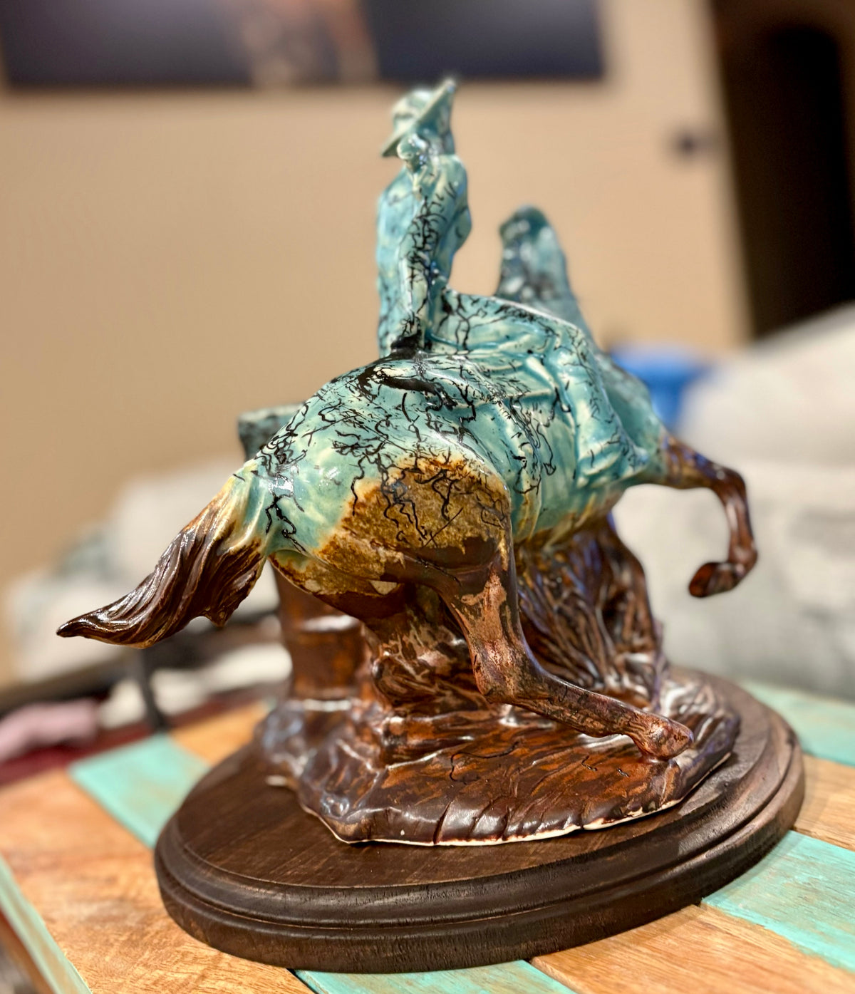 Custom Horse Hair Barrel Racer Statue
