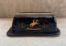 Load image into Gallery viewer, Bucking Horse Butter Dish in Outlaw Obsidian - Shipping Included