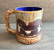 Load image into Gallery viewer, Team Roping Mug (blue interior) - Shipping Included