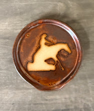Load image into Gallery viewer, Woman Reining Horse Spoon Rest in Copper - Shipping Included