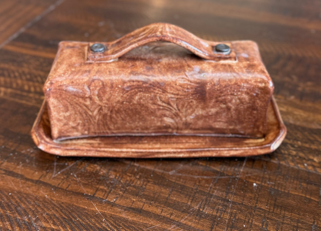 Rustic Brown Butter Dish #1 - shipping included!