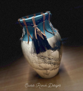 Custom Horse Hair Pottery 9" Vase