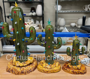 SECOND Ceramic Cactus Christmas Tree - Medium (12”) SHIPPING INCLUDED