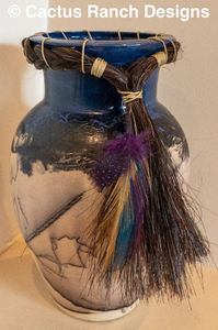Custom Horse Hair Pottery 9" Vase