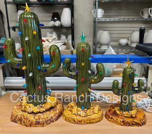 Ceramic Cactus Christmas Tree - Medium (12”)