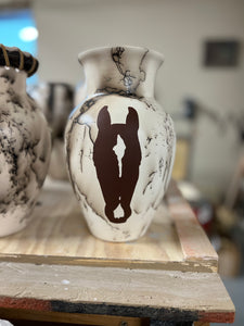 Face Markings Vase with Horse Hair