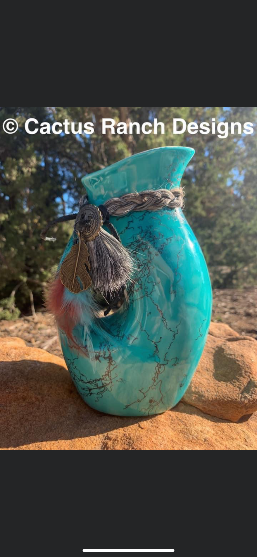 Custom Horse Hair Pottery Pitcher