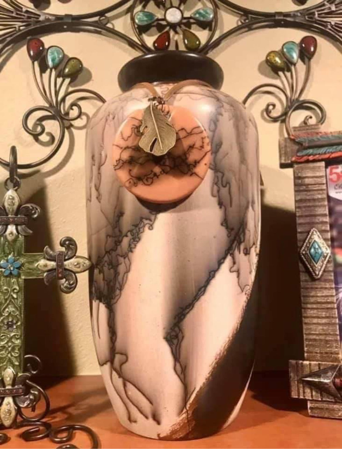 Custom Horse Hair 12” Tall Cylinder Vase